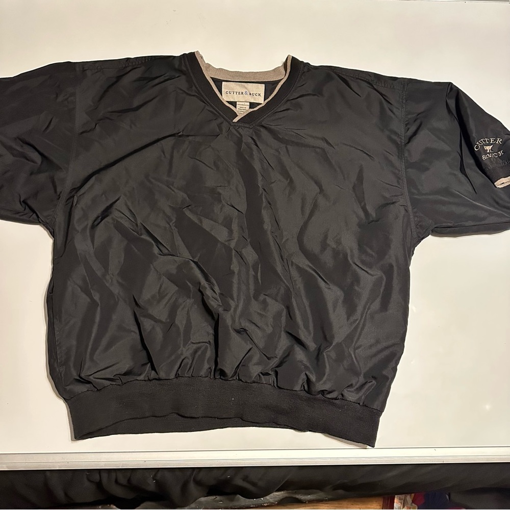 Cutter Buck Men Large Black Windbreaker Shirt - Picture 1 of 8